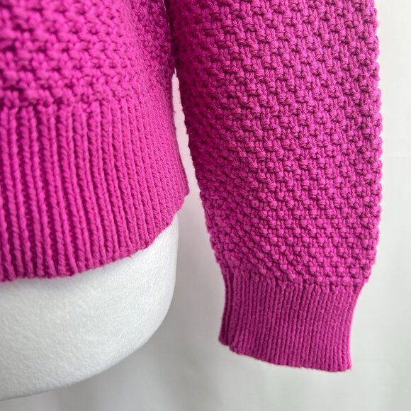 Lauren Ralph Lauren Fuchsia Textured 100% Cotton Sweater Knit – Women’s Small - Picture 5 of 9